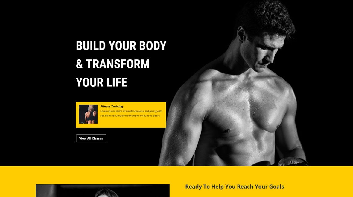Divi Layout for Fitness Business